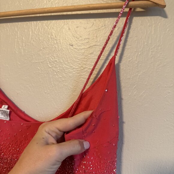 Vintage Cache Pink Beaded Maxi Dress Size 2 - Picture 4 of 10